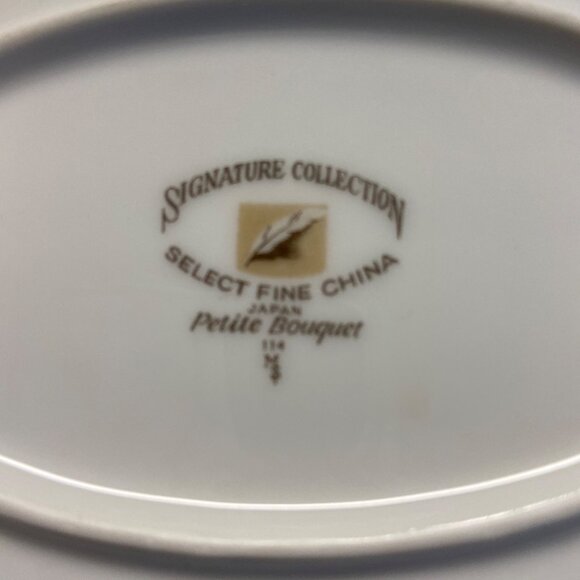 Signature Collection Fine China Oval Serving Platter 14" Petite Bouquet Japan - Picture 4 of 7